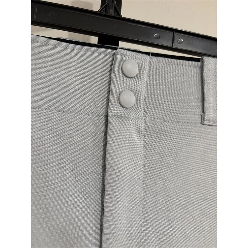 Nike Dri-FIT BOYS Large Gray Baseball Pants Black Piping Snap Waist NEW $35 F40